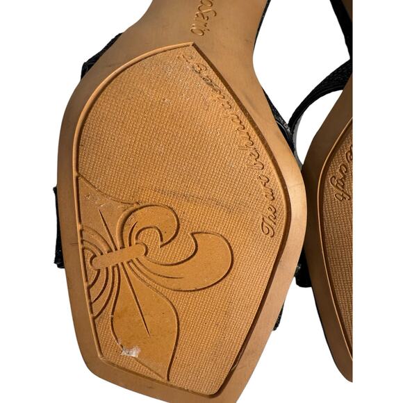 Franco Sarto Women's Size 6 Rania 2 Stilleto Square Cut‎ Out Heels Black Shimmer - Picture 7 of 10